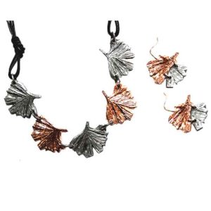 Copper Ginkgo Jewelry Set