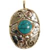 Metal and Blue Stone Necklace