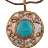 Scrollwork and Teal Stone Pendant