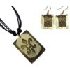 Brass Fleur de Lis Jewelry Set