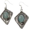 Amazonite Silver Diamond Earrings