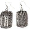 Antique Silver Plated Rectangle Earrings