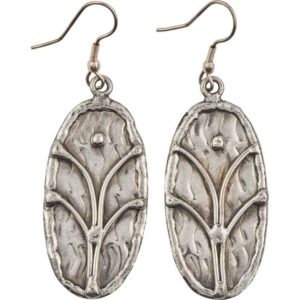 Antique Silver Plated Oval Earrings