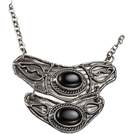 Black Onyx Silver Tier Necklace