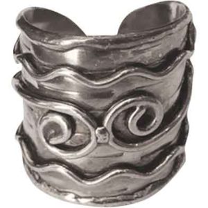 Antique Silver Waves Cuff Ring