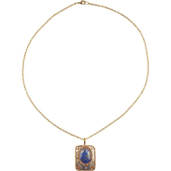 Mixed Metal Lapis Necklace