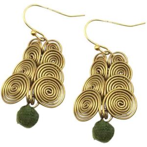 Golden Swirls Norse Bead Earrings