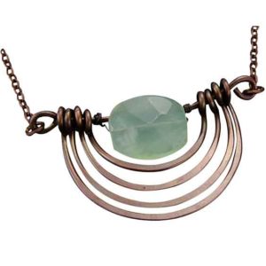 Green Aventurine Antique Brass Necklace