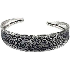 Antique Silver Damask Cuff Bracelet