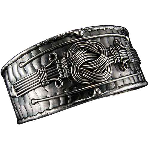 Infinity Knot Antique Silver Cuff Bracelet