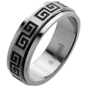 Greek Scroll Pattern Spinner Ring