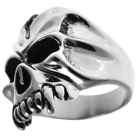 Cracked Vampire Skull Ring