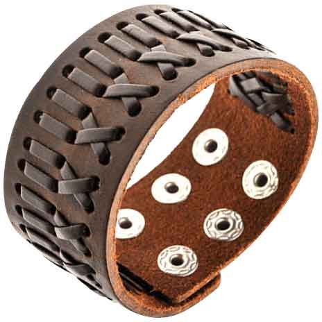 Patterned Medieval Leather Bracelet