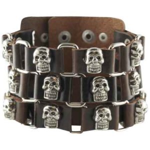 Pirate Skull Leather Bracelet