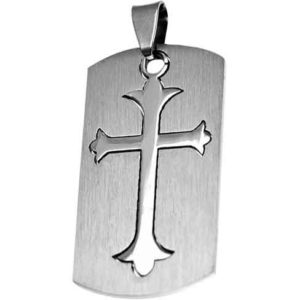 Two-Part Gothic Cross Dog Tag