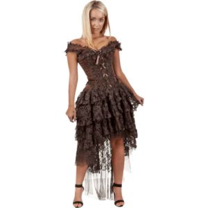 Ophelie Brown Brocade Corset Dress