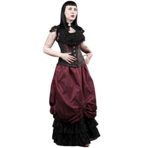 Alexandra Burgundy Taffeta Victorian Skirt