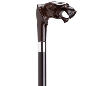 Brown Lion Head Walking Cane