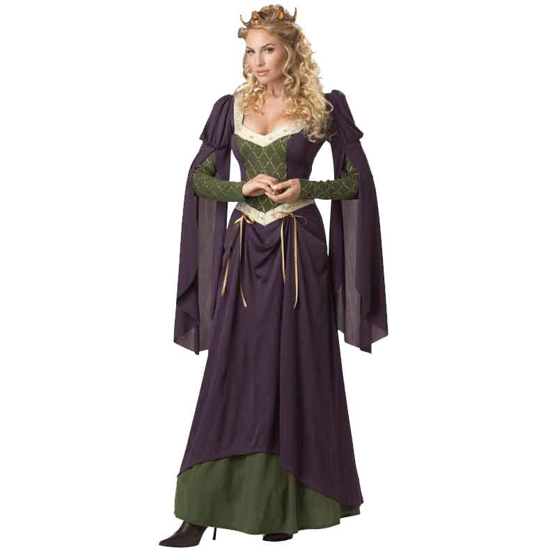 Gothic Queen Halloween Costume, Medieval Fantasy Dress, Evil Queen Costume,  Women's Renaissance Medieval Costume Dress, Witch Costume Dress 