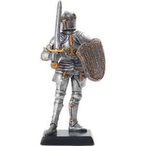 Medieval Knight with Sword Statue
