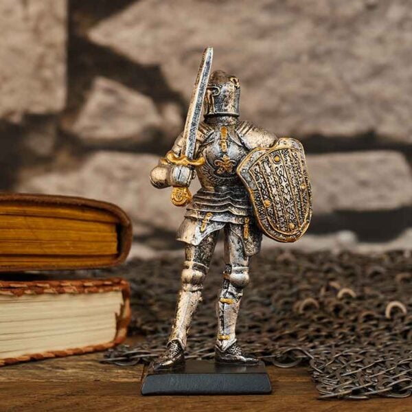 Medieval Knight with Sword Statue