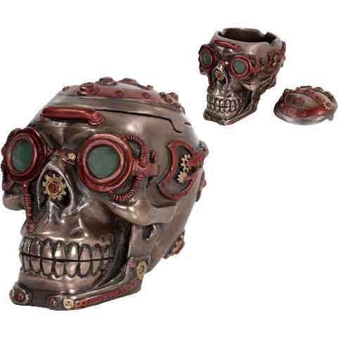 Dark Steampunk Skull Trinket Box