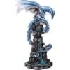 Perched Blue Waterfall Dragon Statue