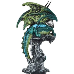 Jeweled Blue Dragon Statue