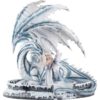 Fantasy Ice Fairy with Dragon Statue