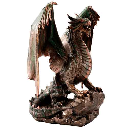 Metallic Green Dragon Statue