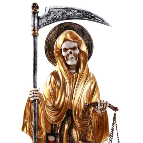 Golden Colored Santa Muerte Statue