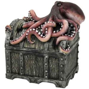 Octopus Pirate Chest Trinket Box