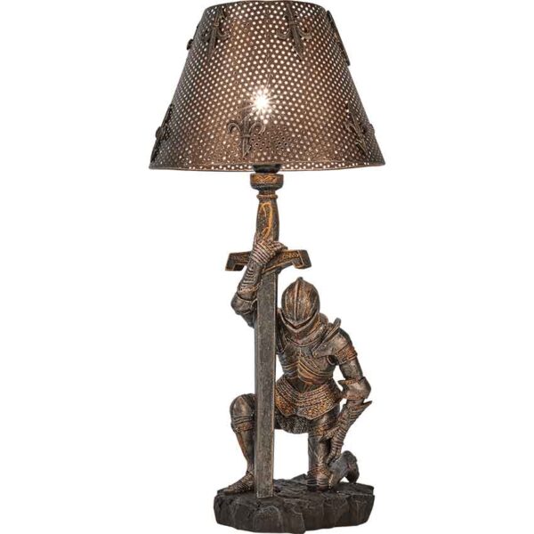 Medieval Kneeling Knight Table Lamp