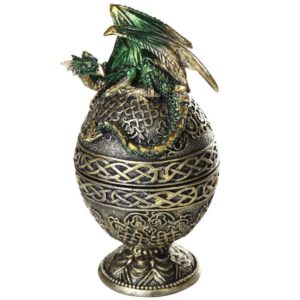 Green Dragon Ornate Egg Trinket Box