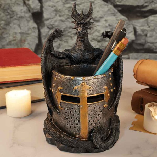 Dragon and Helmet Pen Holder