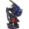 Young Blue Dragon Gem Protector Statue
