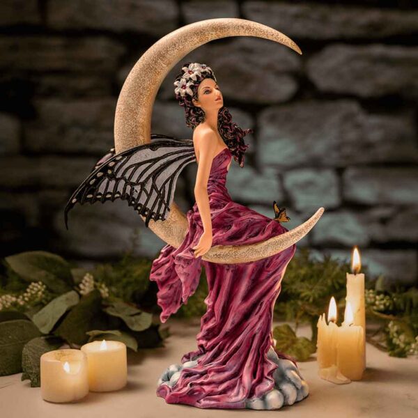 Amethyst Moon Fairy Statue