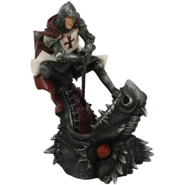 Crusader Killing Dragon Statue