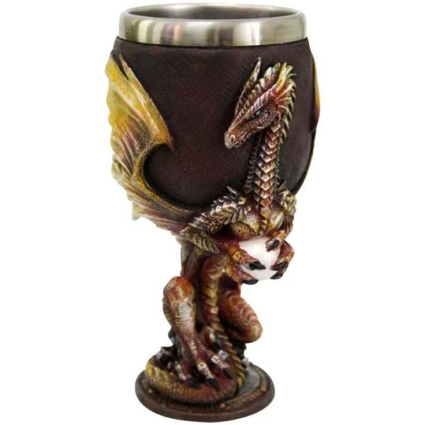 Red and Gold Dragon with Egg Goblet