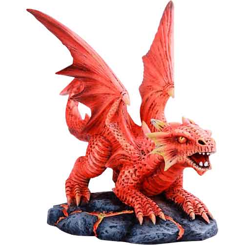 Lava Fire Baby Dragon Statue