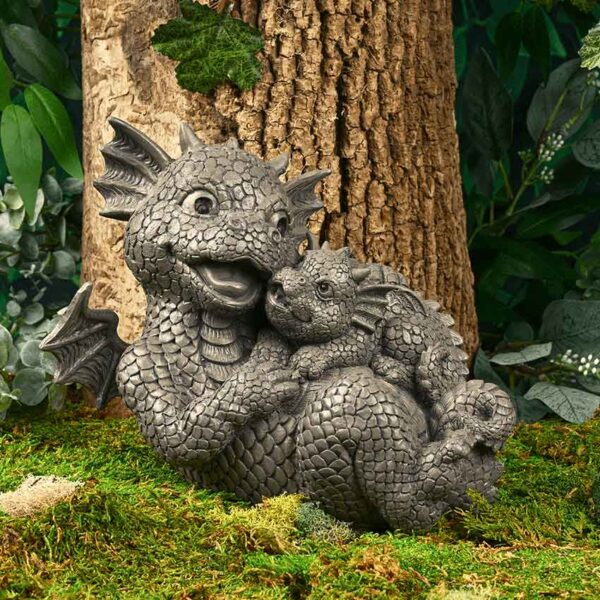 Playing Dragon Family Garden Statue