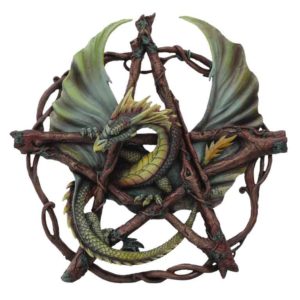 Forest Pentagram Dragon Wall Plaque by Anne Stokes