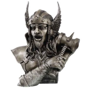 9 Odin Bust with Ravens Viking Norse Mythology God Statue Bronze