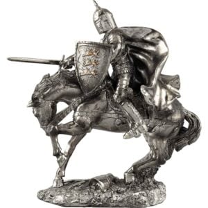 Charging Mounted Medieval Knight Statue