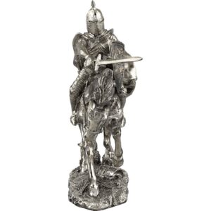 Charging Mounted Medieval Knight Statue