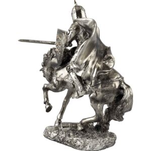 Charging Mounted Medieval Knight Statue