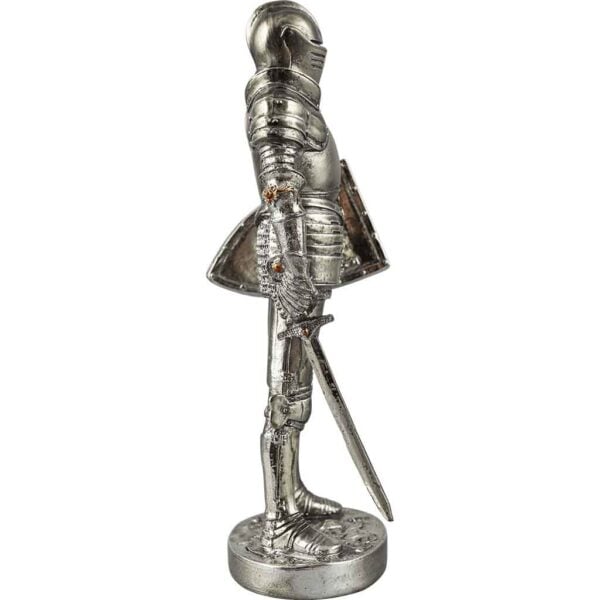 Medieval Knight with Sword and Shield Statue