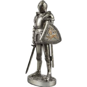 Medieval Knight with Sword and Shield Statue