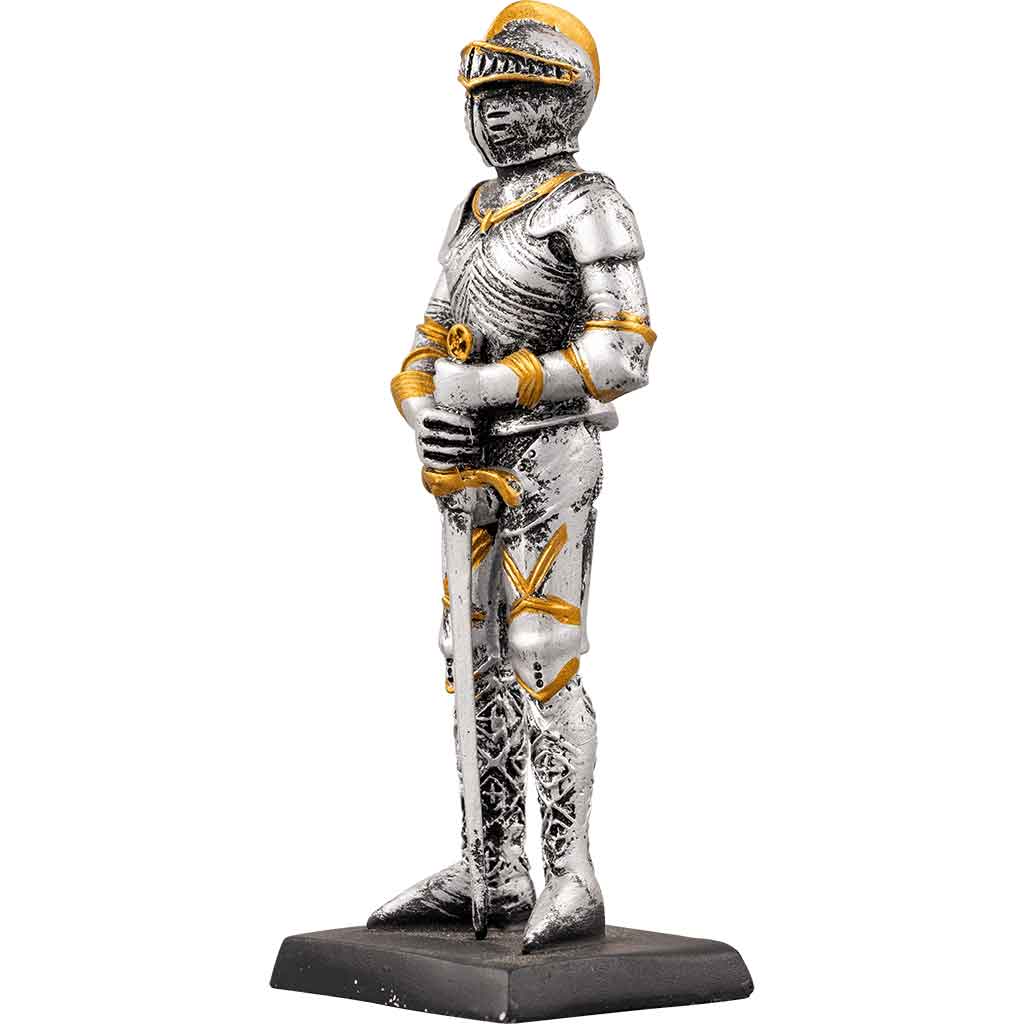 Medieval Knight Standing with Sword Statue
