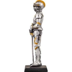 Medieval Knight Standing with Sword Statue